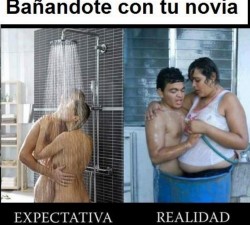 Un baño con la novia