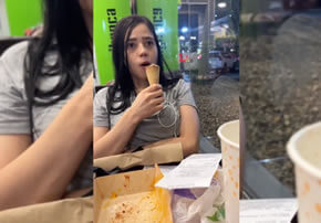 Le paga una comida en Macdonalds y se la folla